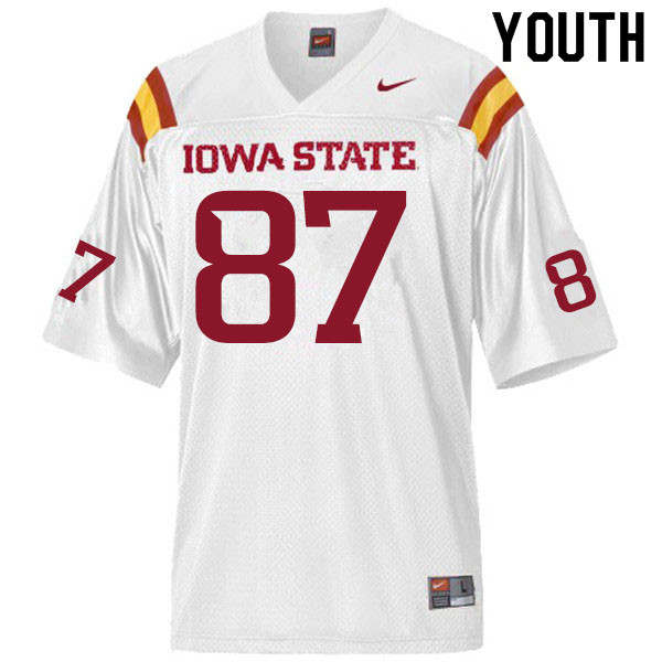 Iowa State Cyclones Youth #87 Easton Dean Nike NCAA Authentic White College Stitched Football Jersey BW42L73ZL
